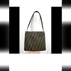 Fendi Zucca shoulder bag brown black made in Italy